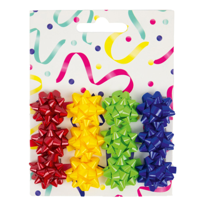 Cadeaustrikken set à 12 stuks rood, geel, groen en blauw