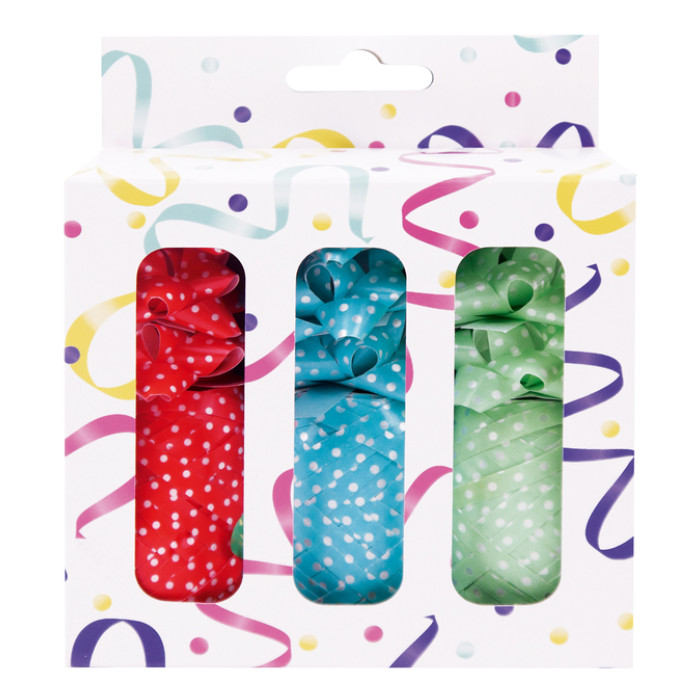 Cadeauversierset 3 rollen lint en 9 strikken assorti