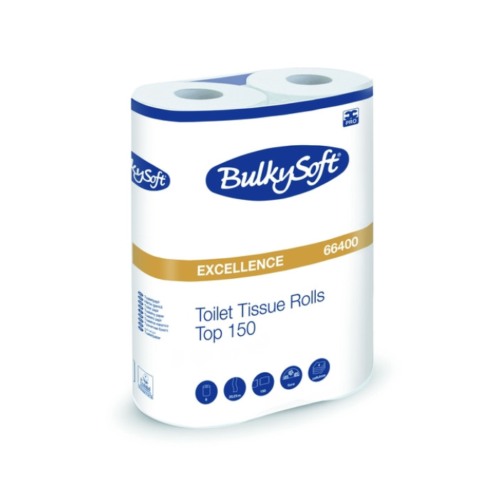 Toiletpapier BulkySoft Excellence 4-laags 6x150 vel wit 66400