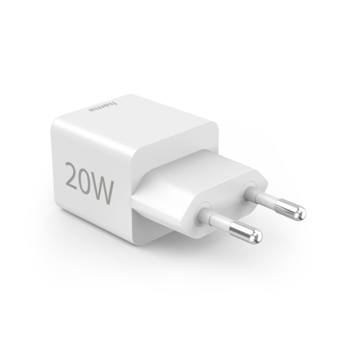 Oplader Hama USB-C/USB-A Mini PD 20W wit