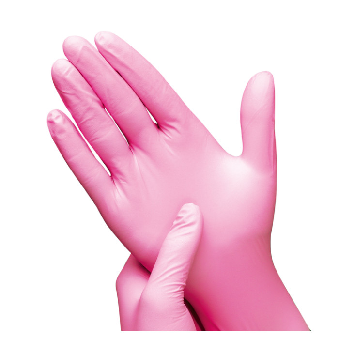 Handschoen Hynex nitril M roze 3.5gr 100 stuks