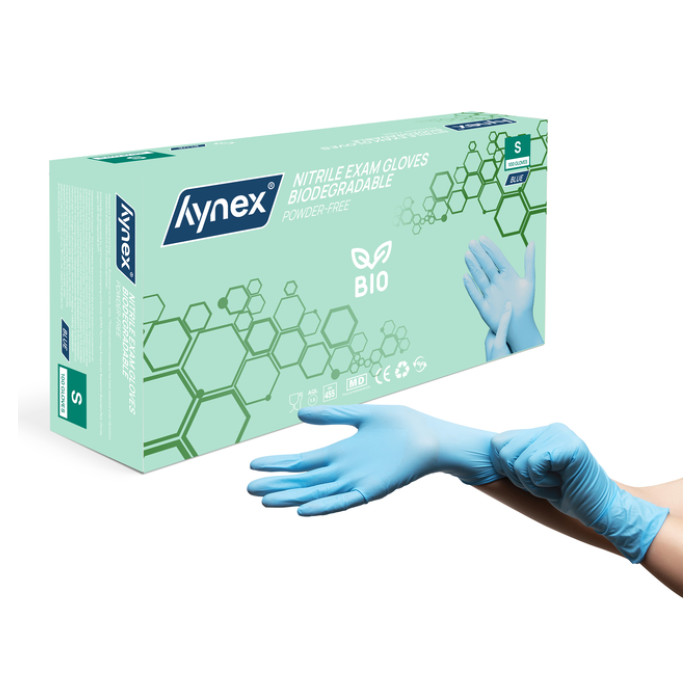 Handschoen Hynex nitril Bio S blauw 3.5gr 100 stuks