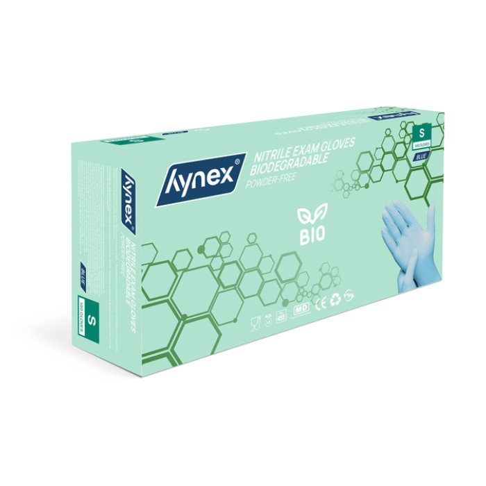 Handschoen Hynex nitril Bio S blauw 3.5gr 100 stuks