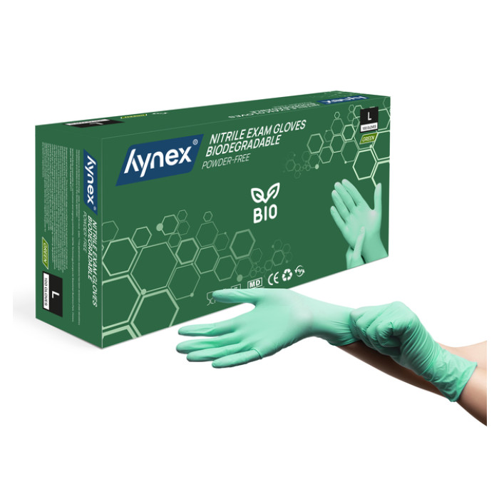 Handschoen Hynex nitril Bio L groen 3.5gr 100 stuks
