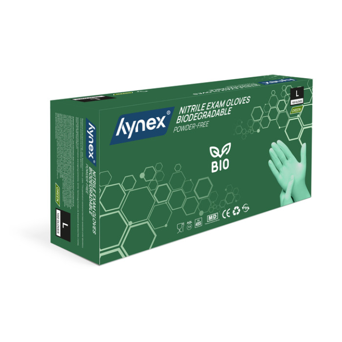Handschoen Hynex nitril Bio L groen 3.5gr 100 stuks