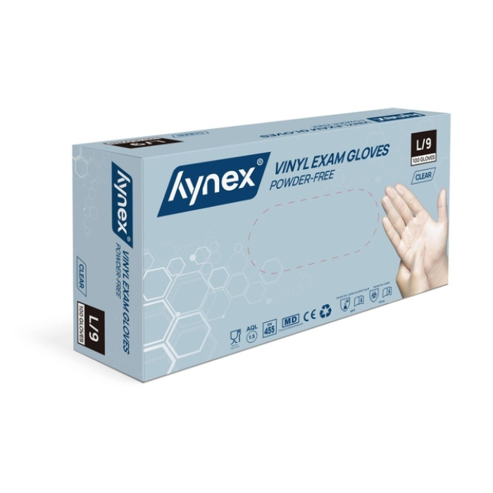 Handschoen Hynex vinyl L transparant 4.5gr 100 stuks