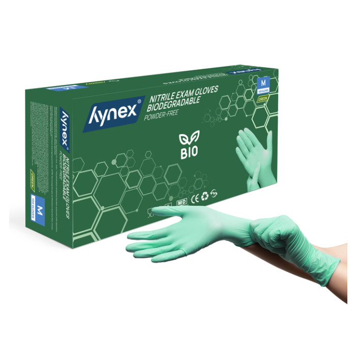 Handschoen Hynex nitril Bio M groen 3.5gr100 stuks