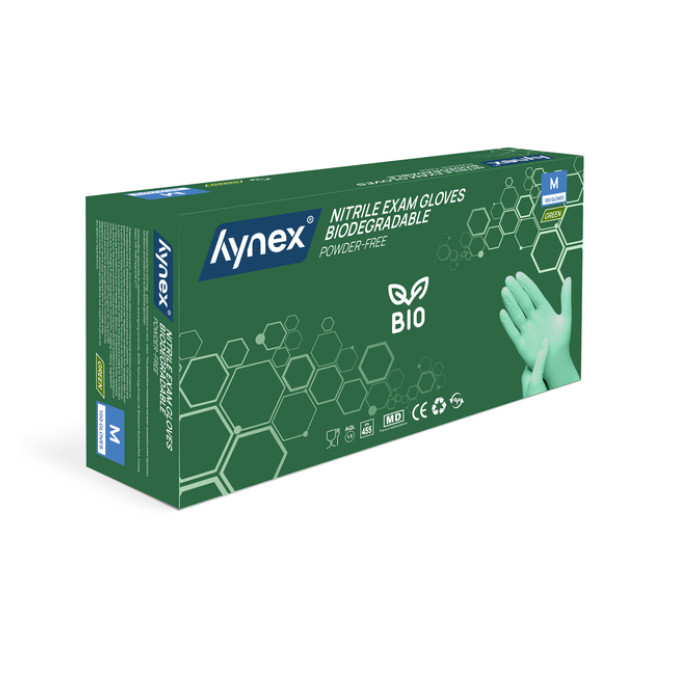 Handschoen Hynex nitril Bio M groen 3.5gr100 stuks