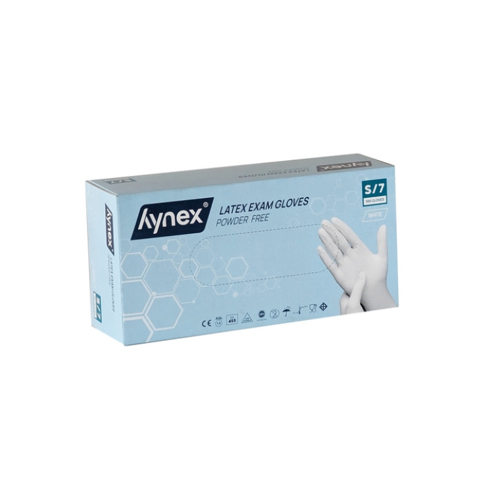 Handschoen Hynex latex S wit 5gr 100 stuks