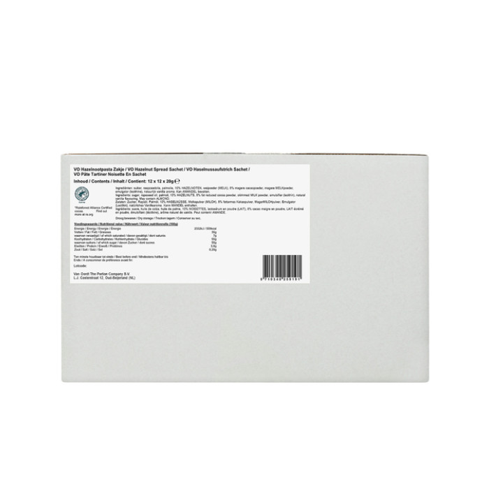 Hazelnootpasta VarieJantjes 12x20 gram zakjes