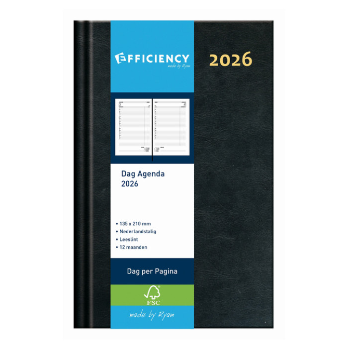 Agenda 2026 Ryam Efficiency Baladek 1dag/1pagina zwart