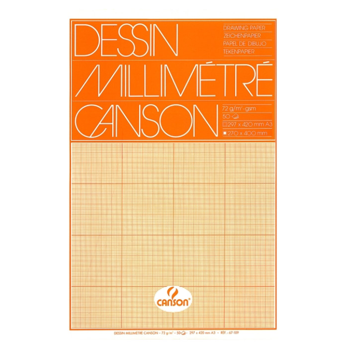Millimeterblok Canson A3 lichtbruin 50 vel