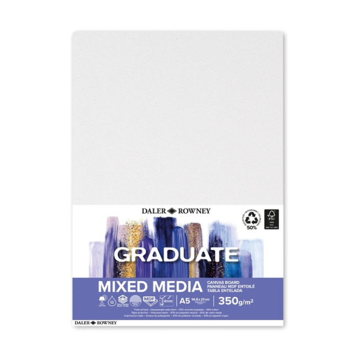 Canvasboard Daler-Rowney Graduate mixed media A5 wit