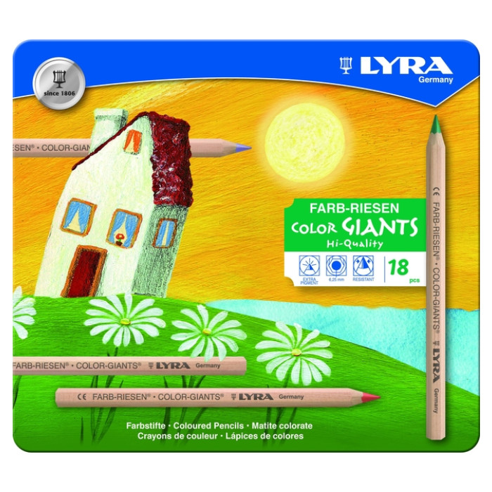 Kleurpotlood LYRA Color Giants Nature blik à 18 kleuren