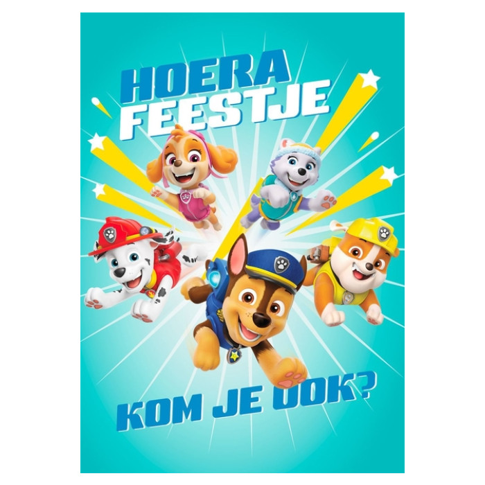 Wenskaart Hallmark uitnodiging Paw Patrol pak à 6 stuks