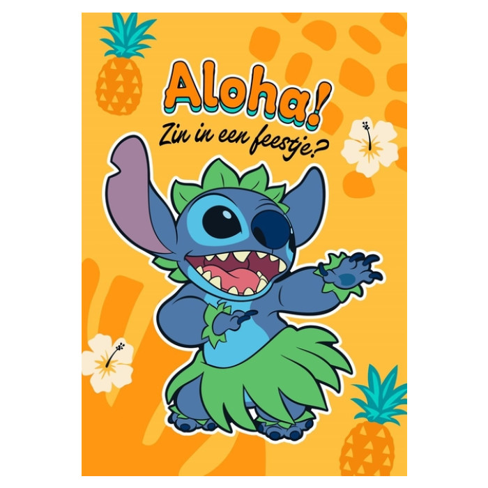 Wenskaart Hallmark uitnodiging Disney Stitch pak à 6 stuks