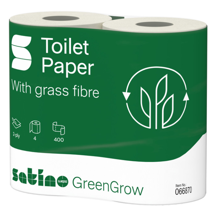 Toiletpapier Satino MT1 GreenGrow 2-laags 4x400 vel naturel 066870