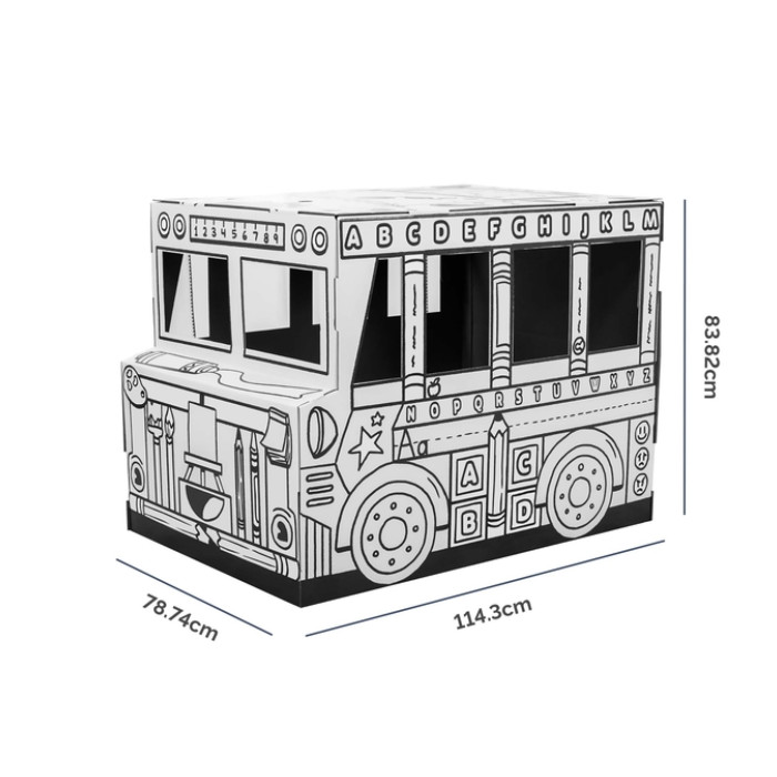 Kartonnen Speelbus Bankers Box Play inkleurbaar