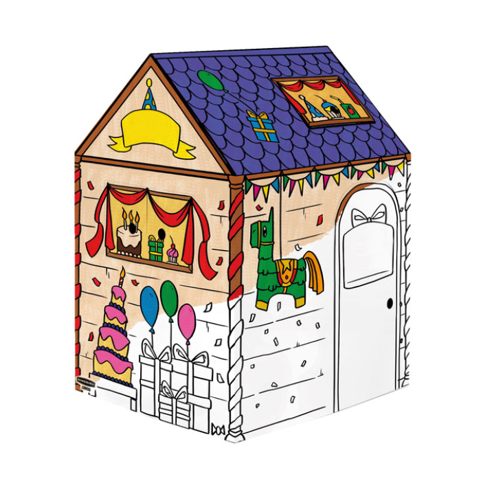 Kartonnen speelhuis XL Verjaardag Bankers Box Play inkleurbaar