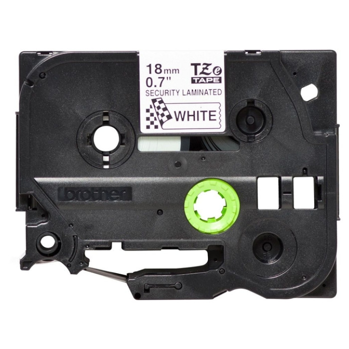 Labeltape Brother P-touch TZe-SE4 veiligheidstape 18mm zwart op wit