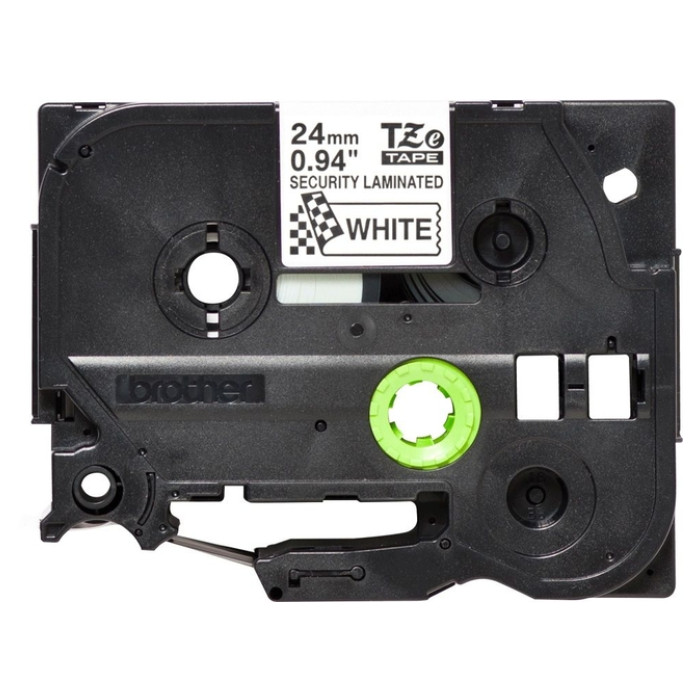 Labeltape Brother P-touch TZe-SE5 veiligheidstape 24mm zwart op wit