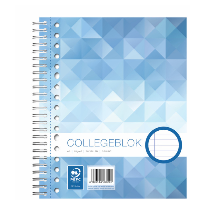 Collegeblok WORK A5 lijn 17-gaats 80vel 70gr