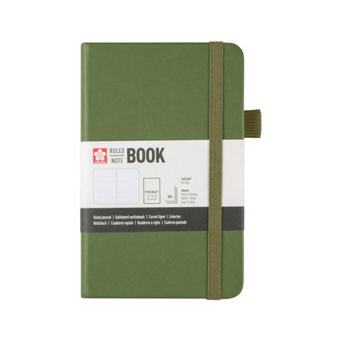 Notitieboek Sakura pocket 90x140mm lijn hard cover dennennaald