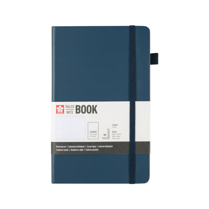 Notitieboek Sakura large 130x210mm lijn hard cover donker indigo