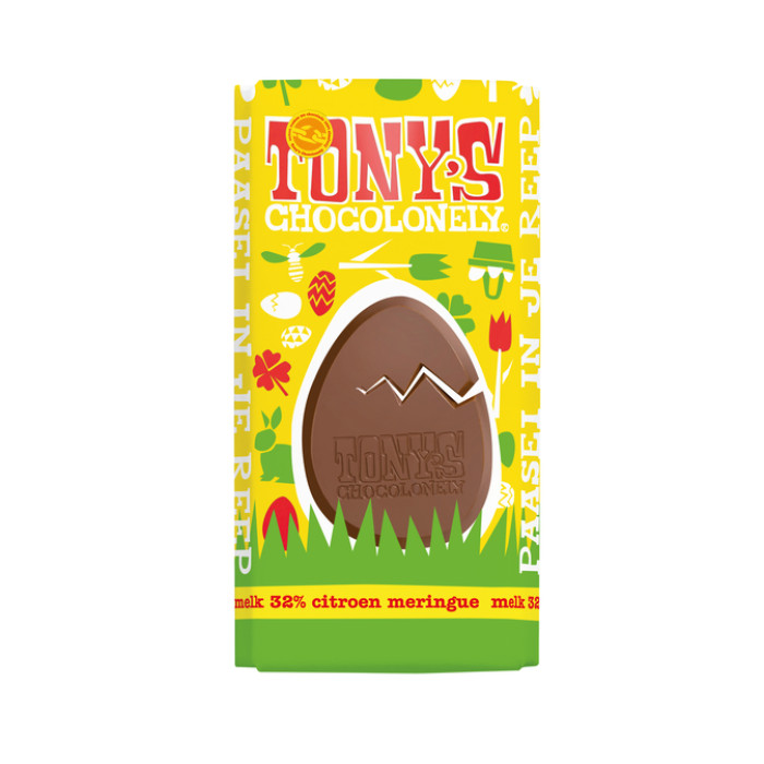 Chocolade Tony's Chocolonely paasreep melk met meringue & citroen 180gr