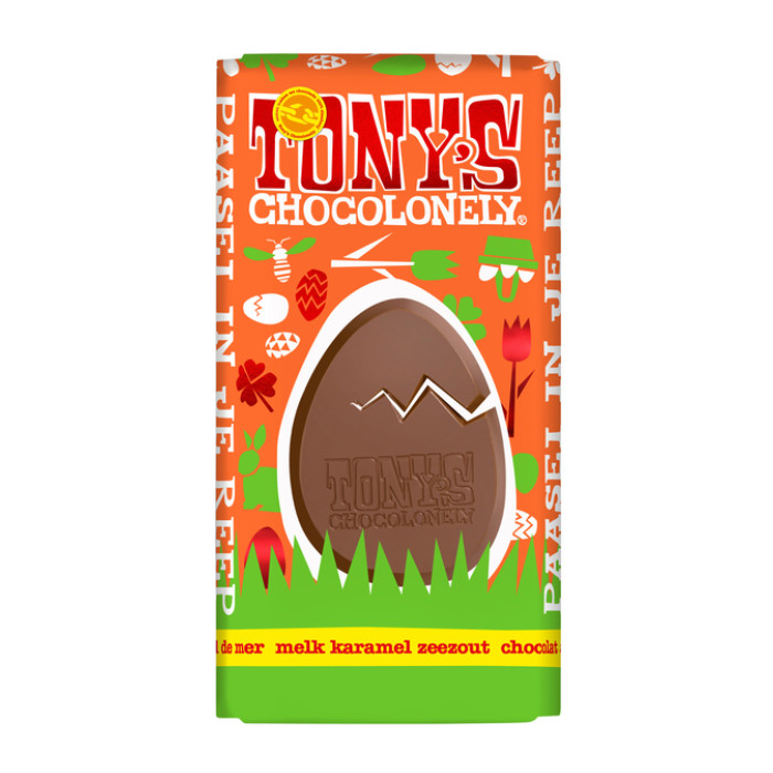 Chocolade Tony's Chocolonely paasreep melk karamel zeezout 180 gram
