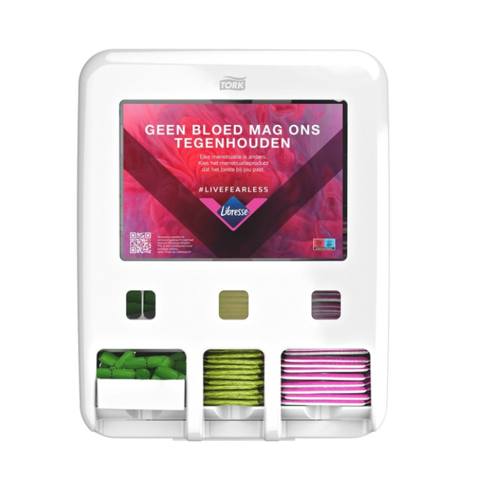 Dameshygiënedispenser Tork P1 P2 P3 Elevation wit 564050