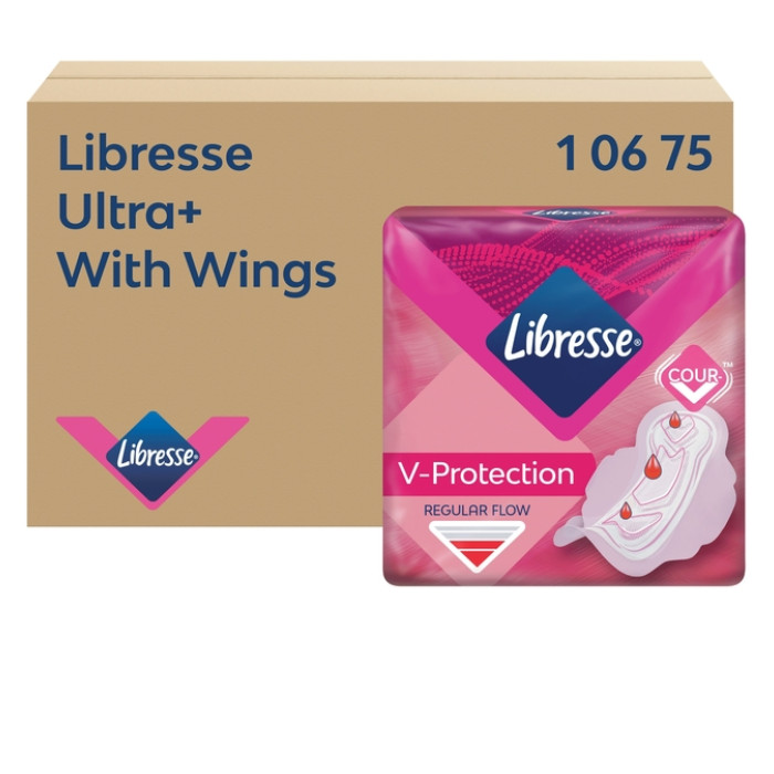 Maandverband Libresse P1 Ultra+ Regular met vleugels 150 stuks