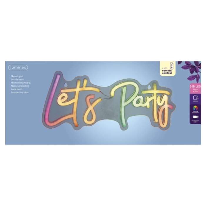 Ledbord Lumineo indoor USB neon Let's Party led Colour change effects
