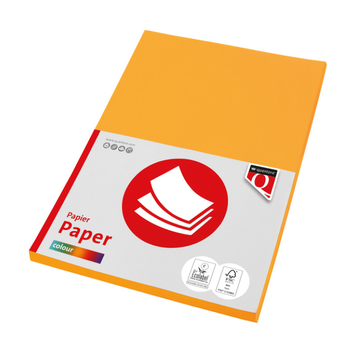 Kopieerpapier Quantore Colour A4 120gr diepgeel 100vel