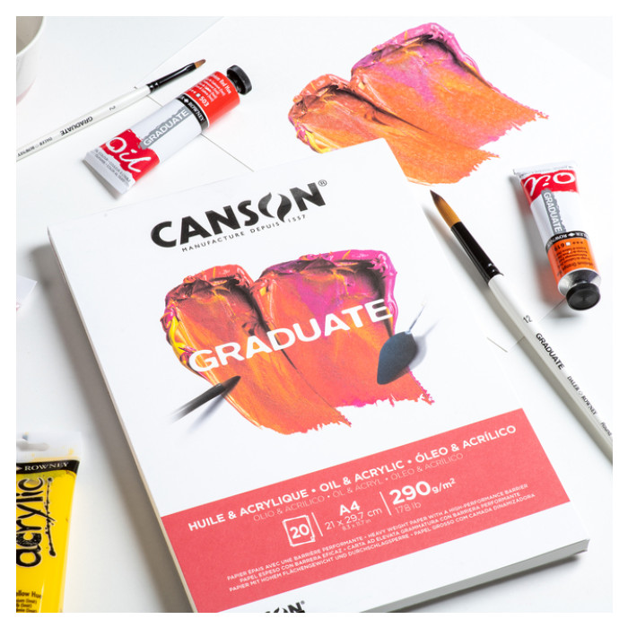 Olie Acrylblok Canson Graduate A4 290gr 20vel