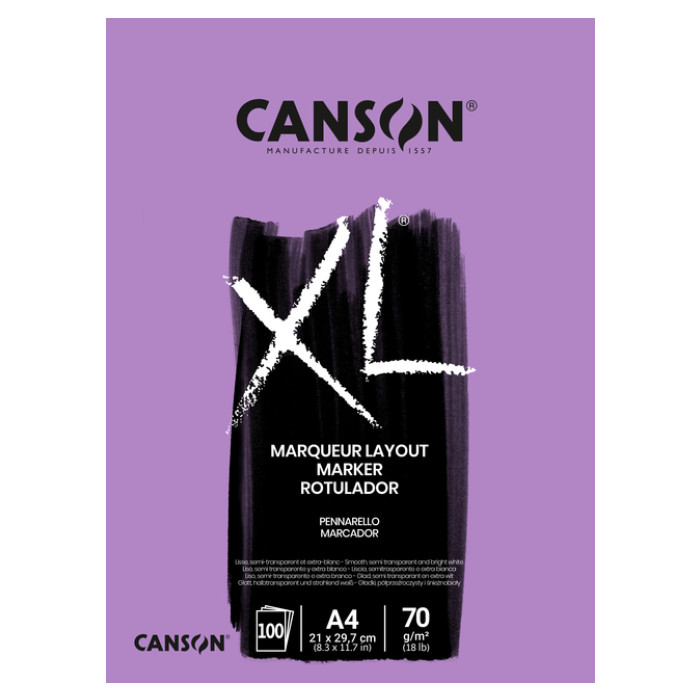 Tekenblok Canson XL Marker A4 70gram 100 vel