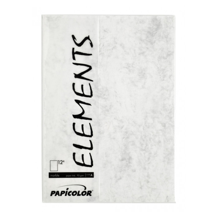 Kopieerpapier Papicolor A4 90gr 12vel marble grijs