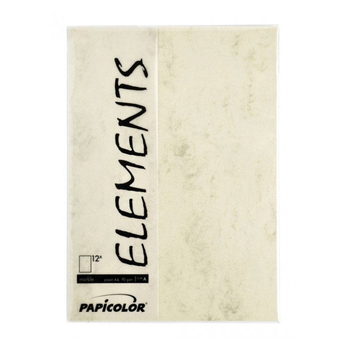 Kopieerpapier Papicolor A4 200gr 6vel marble ivoor