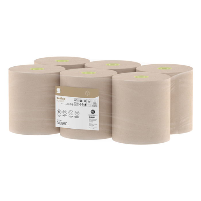 Handdoekrol Satino SYS1 PureSoft 2-laags 6x175m naturel 318970