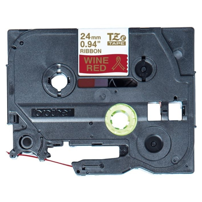Labeltape Brother P-touch TZe-RW54 24mm goud op wijnrood