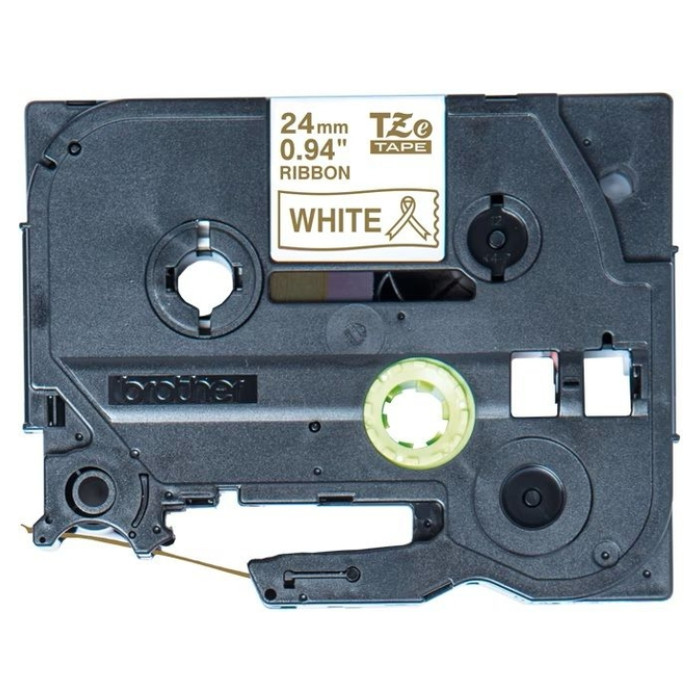 Labeltape Brother P-touch TZe-R254 24mm goud op wit