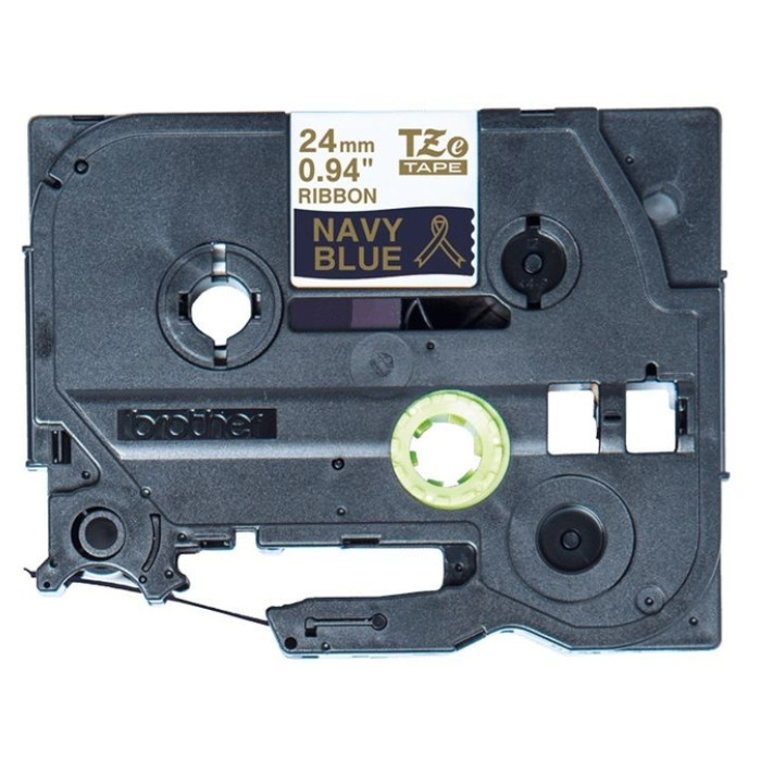 Labeltape Brother P-touch TZe-RN54 24mm goud op marineblauw