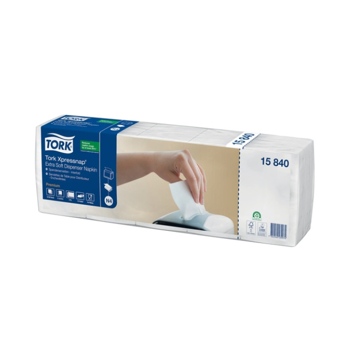 Servet Tork N4 Xpressnap Premium 1/4 vouw 2-laags 213x330mm 500 vel wit 15840