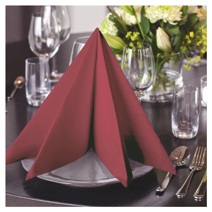 Dinerservet Tork Linstyle Premium 1/4 vouw 1-laags 390x390mm 50 vel bordeaux 478885