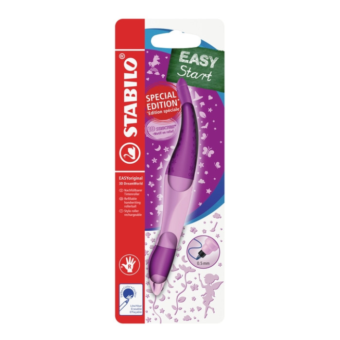 Rollerpen STABILO Easyoriginal rechtshandig 3D DreamWorld medium roze