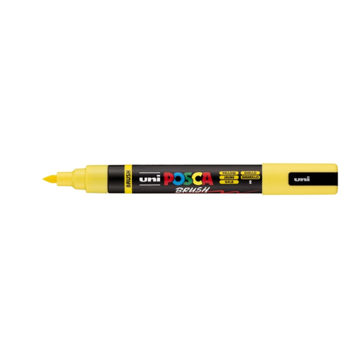 Paintmarker Uni POSCA PC-5BR brushpunt medium geel