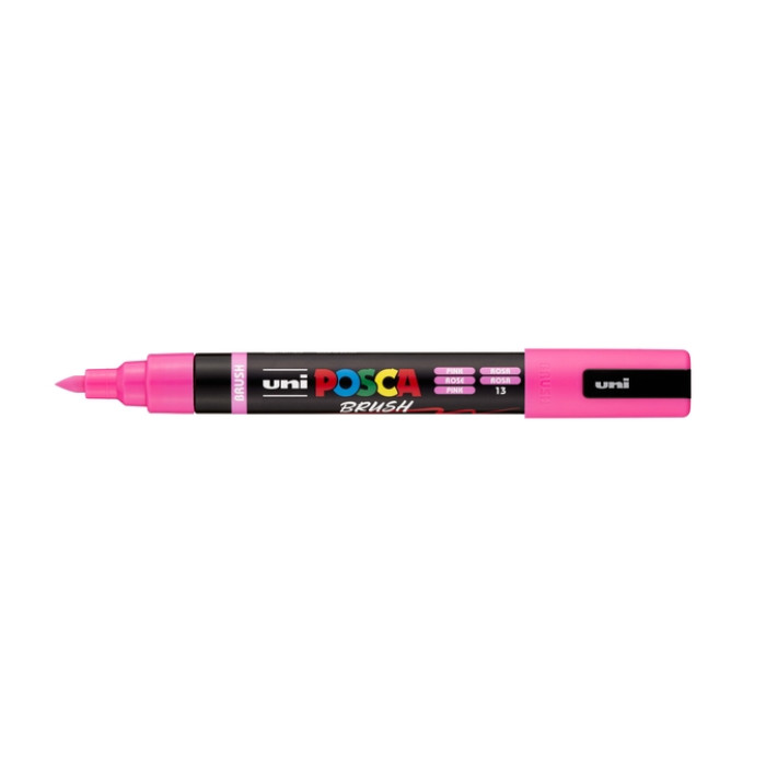 Paintmarker Uni POSCA PC-5BR brushpunt medium roze