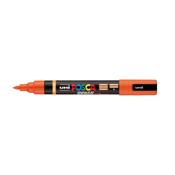 Paintmarker Uni POSCA PC-5BR brushpunt medium oranje