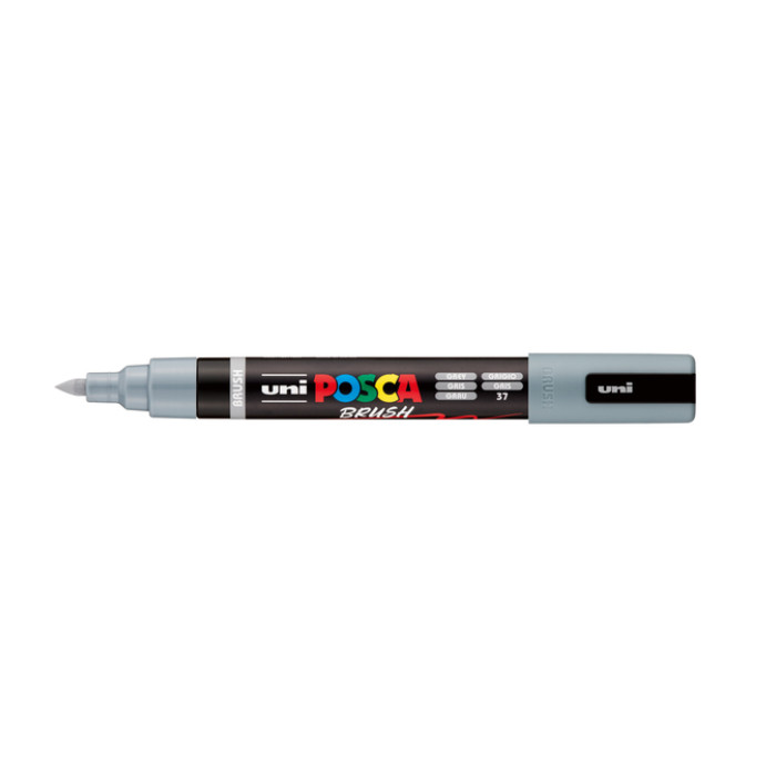 Paintmarker Uni POSCA PC-5BR brushpunt medium grijs