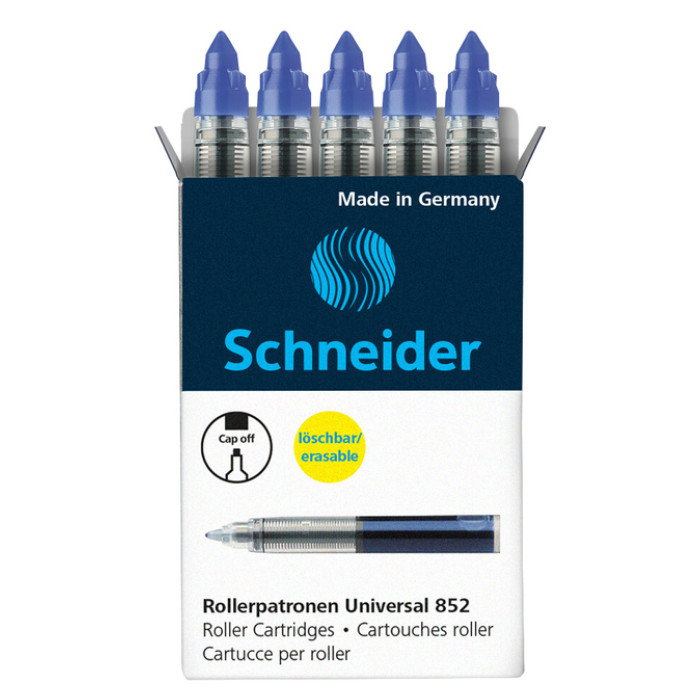 Rollerpenvulling Schneider 852 medium blauw 5 stuks